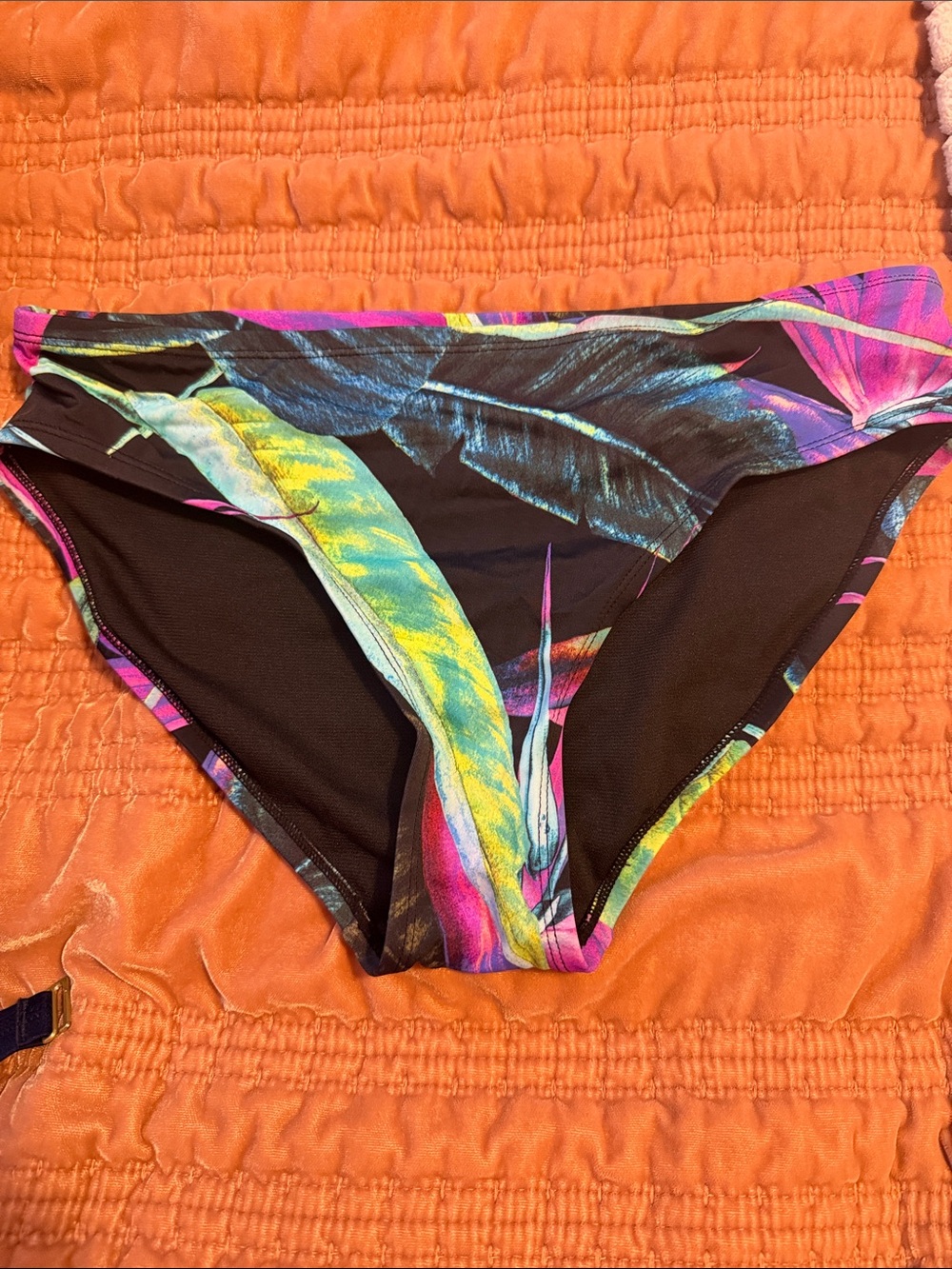 DSG Multicolor Tropical Print Bikini Bottoms - Black, Pink, Yellow, Blue, Green